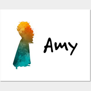 Amy Personalised Princess Inspired Silhouette Posters and Art